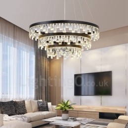 Moderne Pendelleuchte mit Kristallglas im Kreisdesign