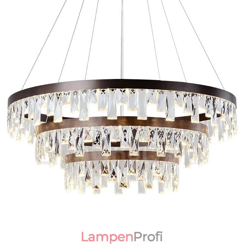 Moderne Pendelleuchte mit Kristallglas im Kreisdesign