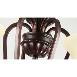 24 Lichter Hohe Decke Vintage Country Island Malerei Metall Kronleuchter mit Glasschirmen Hohe Decke