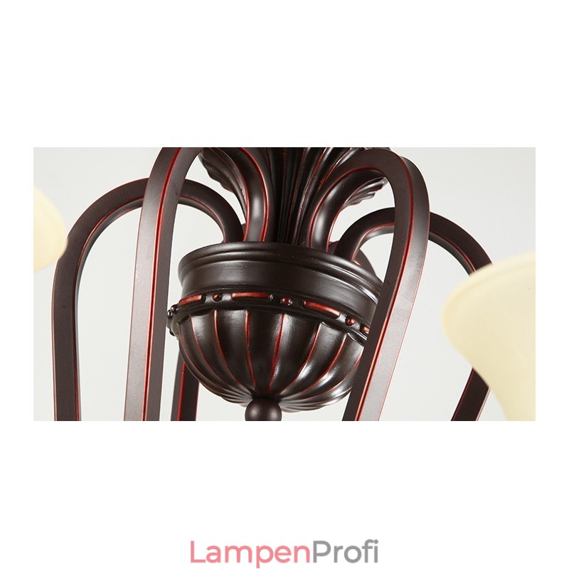 24 Lichter Hohe Decke Vintage Country Island Malerei Metall Kronleuchter mit Glasschirmen Hohe Decke