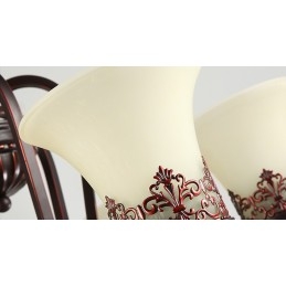 24 Lichter Hohe Decke Vintage Country Island Malerei Metall Kronleuchter mit Glasschirmen Hohe Decke