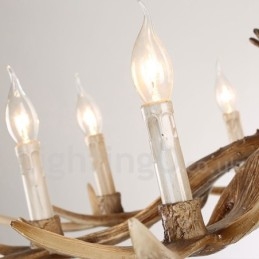 6-flammiger rustikaler künstlerischer Retro-Kerzenleuchter im Geweih-Vintage-Stil