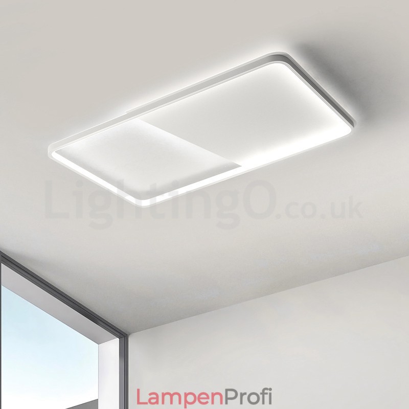 Moderne, minimalistische, ultradünne, 5 cm große, rechteckige Deckenleuchten aus Aluminium