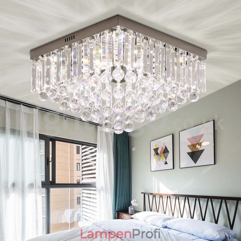 Zeitgenössische 40CM 50CM quadratische Deckenleuchten aus Kristall