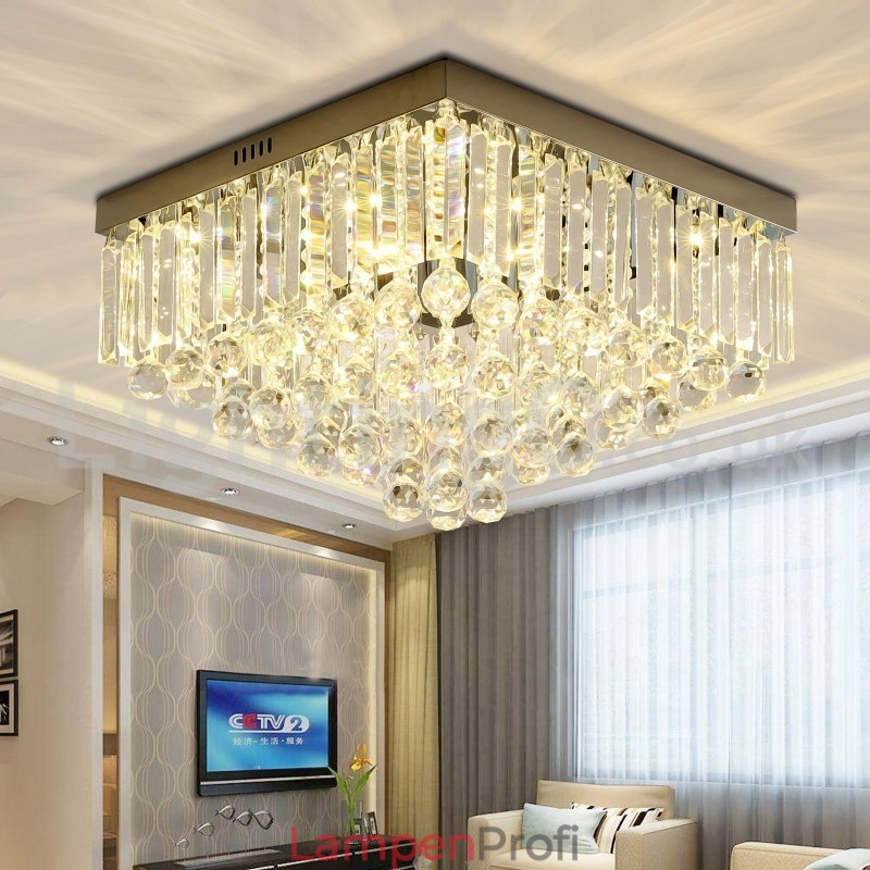 Zeitgenössische 40CM 50CM quadratische Deckenleuchten aus Kristall