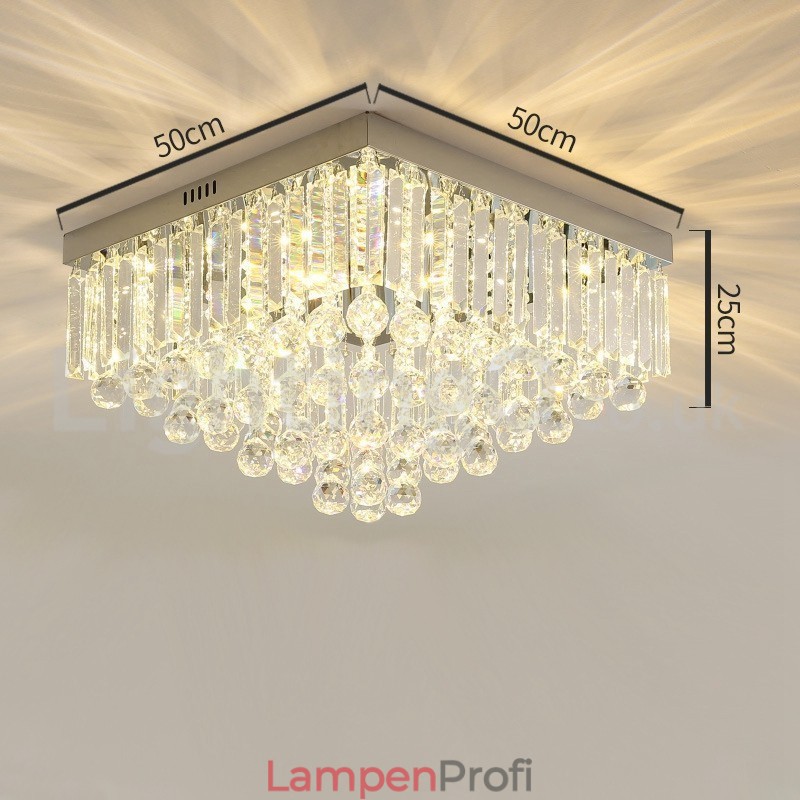 Zeitgenössische 40CM 50CM quadratische Deckenleuchten aus Kristall