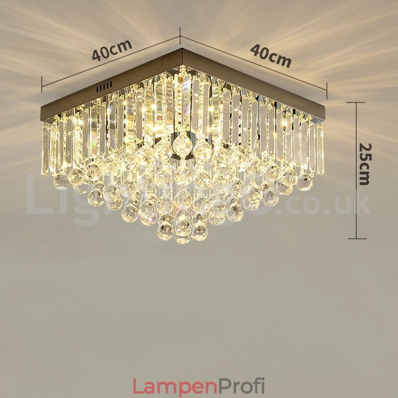 Zeitgenössische 40CM 50CM quadratische Deckenleuchten aus Kristall