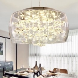 Moderne 40CM 50CM Runde Klarglas Lampe Schatten Kristall Pendelleuchte
