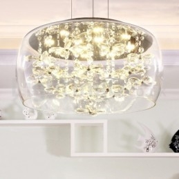 Moderne 40CM 50CM Runde Klarglas Lampe Schatten Kristall Pendelleuchte