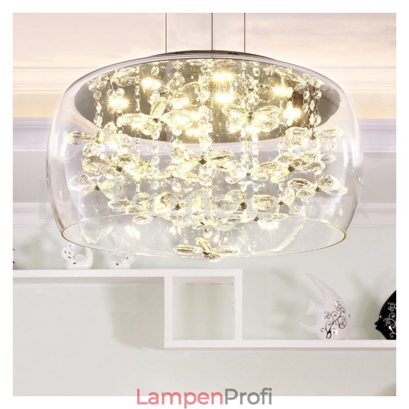 Moderne 40CM 50CM Runde Klarglas Lampe Schatten Kristall Pendelleuchte