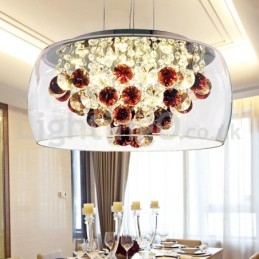 Moderne 40CM 50CM Runde Klarglas Lampe Schatten Kristall Pendelleuchte