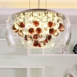 Moderne 40CM 50CM Runde Klarglas Lampe Schatten Kristall Pendelleuchte