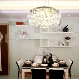 Moderne 40CM 50CM Runde Klarglas Lampe Schatten Kristall Pendelleuchte