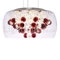 Moderne 40CM 50CM Runde Klarglas Lampe Schatten Kristall Pendelleuchte
