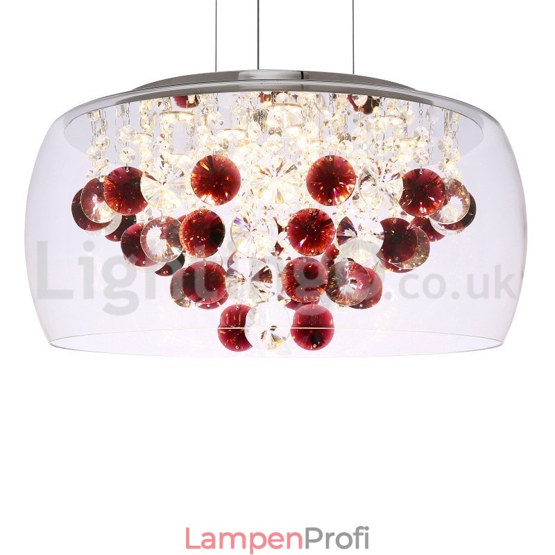 Moderne 40CM 50CM Runde Klarglas Lampe Schatten Kristall Pendelleuchte