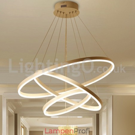 Moderne Pendelleuchte mit drei Kreisen und Fernbedienung