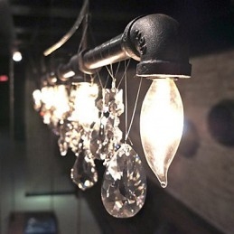 Kreativer Kronleuchter mit 5 Lichtern im nordamerikanischen Stil im Rohrdesign