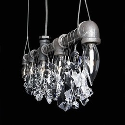 Kreativer Kronleuchter mit 5 Lichtern im nordamerikanischen Stil im Rohrdesign