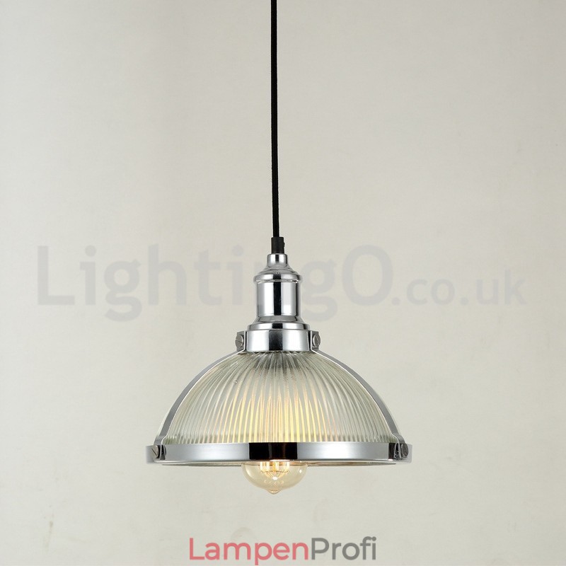 Industrielle Edelstahl-Pendelleuchte mit Einzelkopf