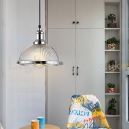 Industrielle Edelstahl-Pendelleuchte mit Einzelkopf