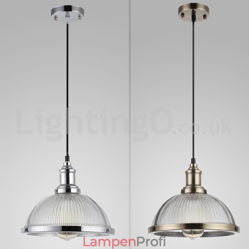 Industrielle Edelstahl-Pendelleuchte mit Einzelkopf
