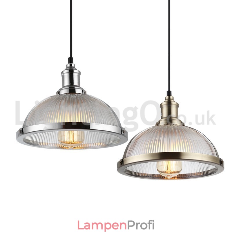 Industrielle Edelstahl-Pendelleuchte mit Einzelkopf