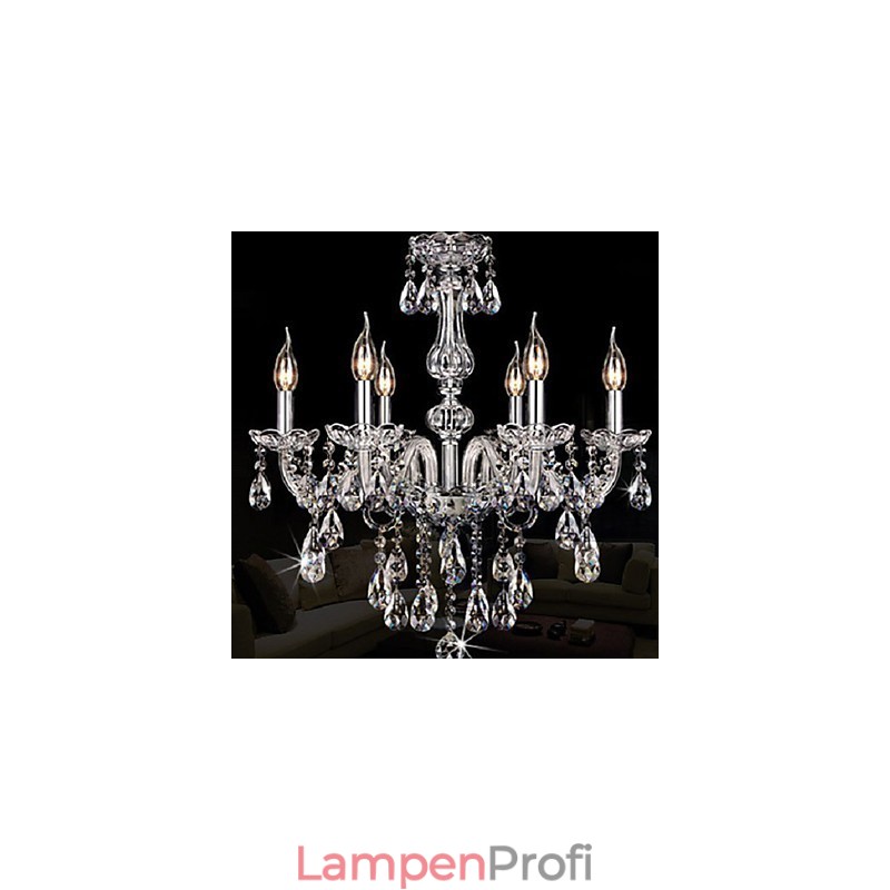 Luxus-Kronleuchter mit 6 Lichtern und Kerze