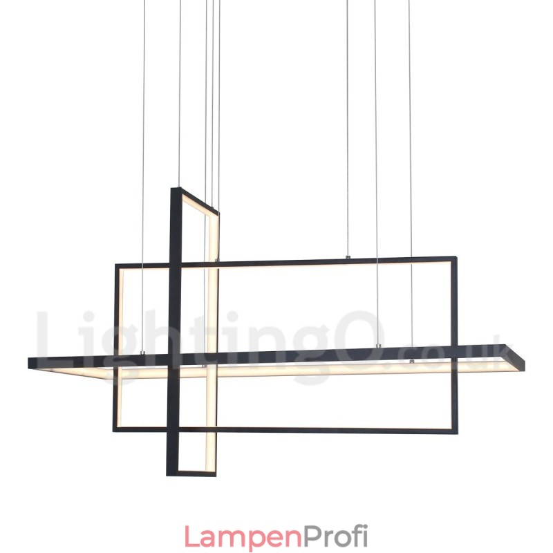 Dimmbare Pendelleuchte mit Fernbedienung Modernes Design Drei Rechtecke