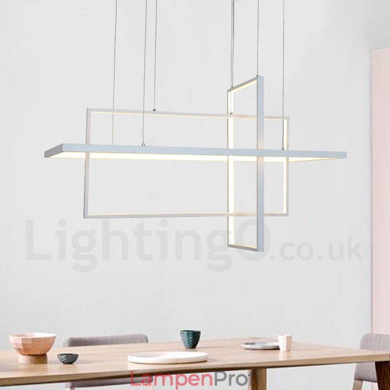 Dimmbare Pendelleuchte mit Fernbedienung Modernes Design Drei Rechtecke