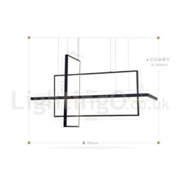 Dimmbare Pendelleuchte mit Fernbedienung Modernes Design Drei Rechtecke