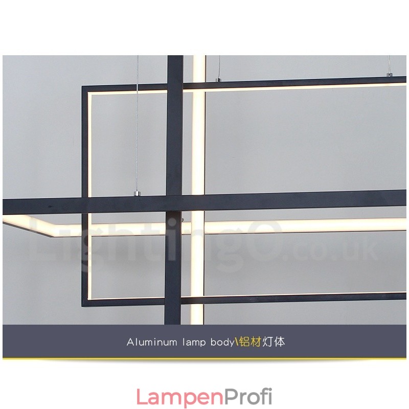 Dimmbare Pendelleuchte mit Fernbedienung Modernes Design Drei Rechtecke