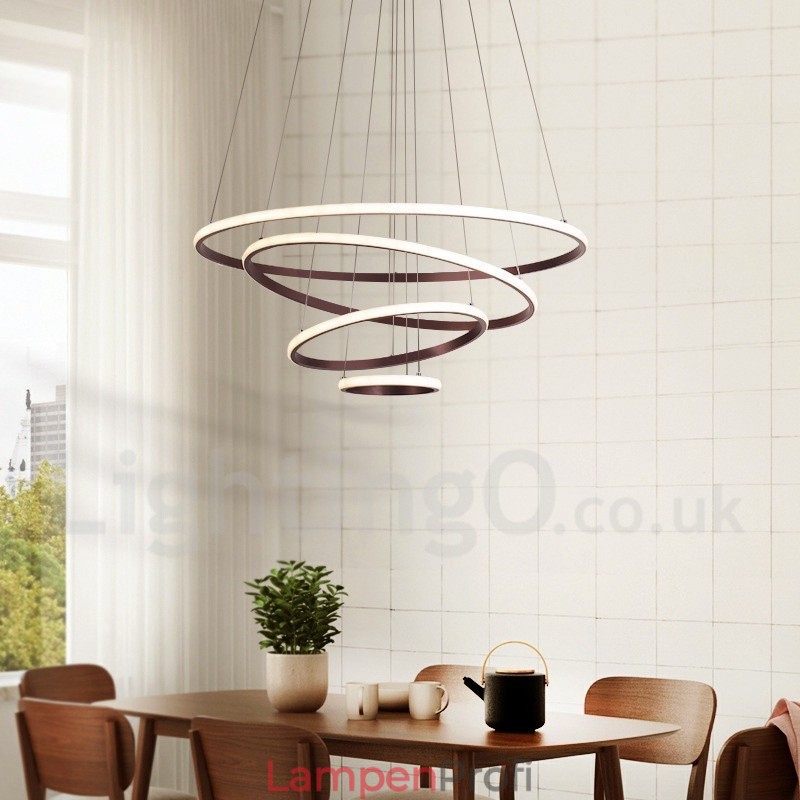 Dimmbare Pendelleuchte mit Fernbedienung im modernen Design der Kreise