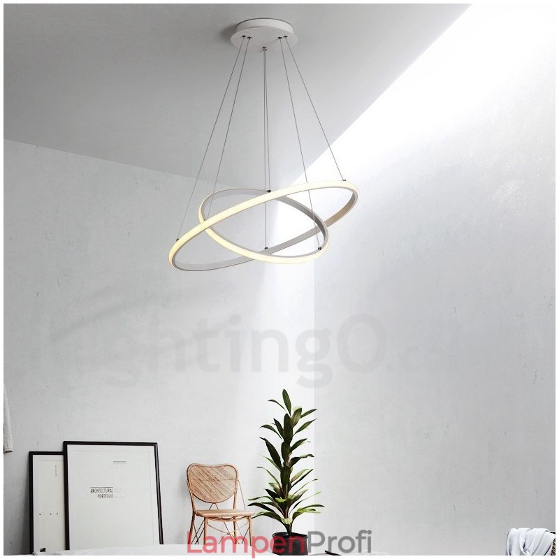 Dimmbare Pendelleuchte mit Fernbedienung im modernen Design der Kreise