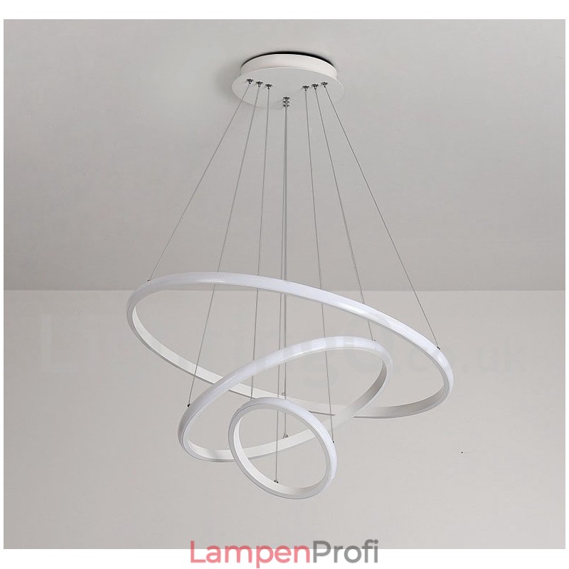 Dimmbare Pendelleuchte mit Fernbedienung im modernen Design der Kreise