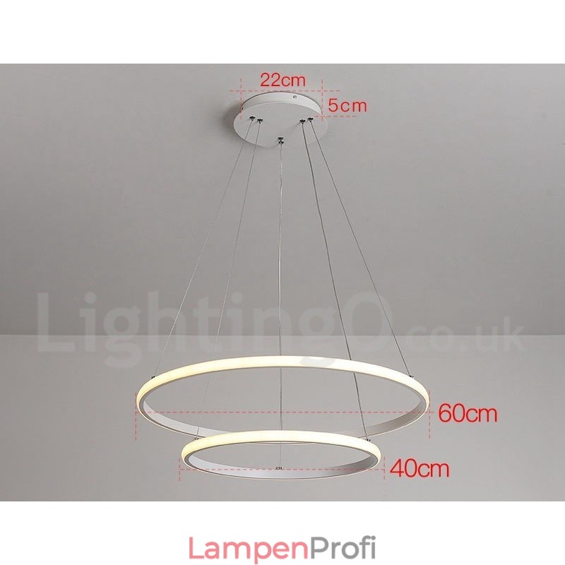 Dimmbare Pendelleuchte mit Fernbedienung im modernen Design der Kreise