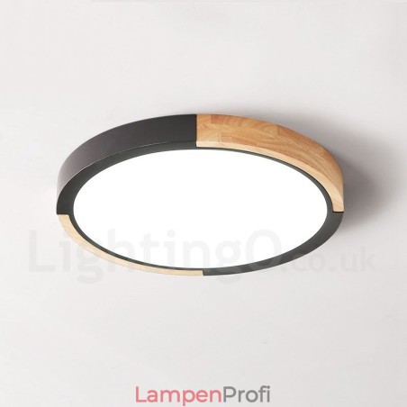 Ultradünne, mehrfarbige, runde Deckenlampe aus Holz, Deckenlampe aus Massivholz mit Acrylschirm im nordischen Stil Ultradünne, mehrfarbige, runde Deckenlampe aus Holz, Deckenlampe aus Massivholz mit Acrylschirm im nordischen Stil