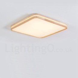Ultradünne runde quadratische rechteckige Holzdeckenlampe Massivholz Acrylschirm Deckenlampe nordischer Stil