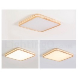 Ultradünne runde quadratische rechteckige Holzdeckenlampe Massivholz Acrylschirm Deckenlampe nordischer Stil