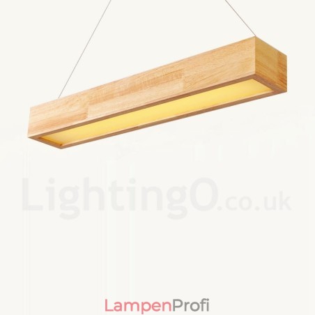 Moderne lange Pendelleuchte aus Holz Moderne lange Pendelleuchte aus Holz