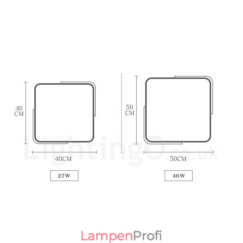 Dimmbare ultradünne mehrfarbige quadratische Deckenleuchte aus Holz mit Acrylschirm, Deckenlampe im nordischen Stil