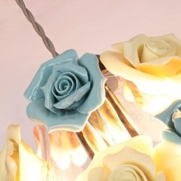 Mehrfarbige Blumen-Macaron-Deckenpendelleuchte mit Glasschirm-Pendelleuchte