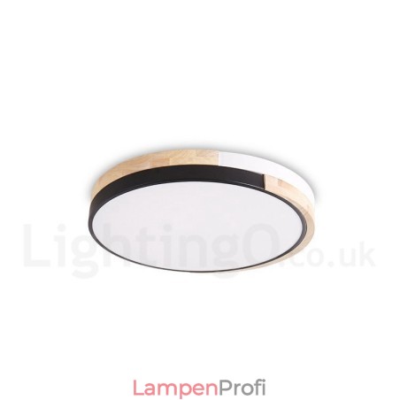 Dimmbare mehrfarbige runde Deckenleuchte aus Holz mit Acrylschirm, Deckenlampe im nordischen Stil Dimmbare mehrfarbige runde Deckenleuchte aus Holz mit Acrylschirm, Deckenlampe im nordischen Stil