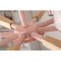 6-flammig 8-flammig Mehrfarbig Macaron Holz Pendelleuchte mit Glasschirmen Kronleuchter Nordischer Stil