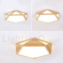 Dimmbare Multi Styles Holz Deckenleuchte mit Acrylschirm Deckenlampe Nordischer Stil