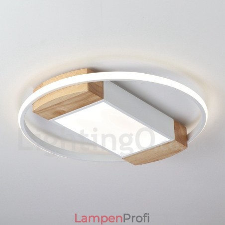 Dimmbare weiße runde Holz-Deckenleuchte, ultradünne Deckenlampe, kann auch als Wandleuchte verwendet werden Dimmbare weiße runde Holz-Deckenleuchte, ultradünne Deckenlampe, kann auch als Wandleuchte verwendet werden