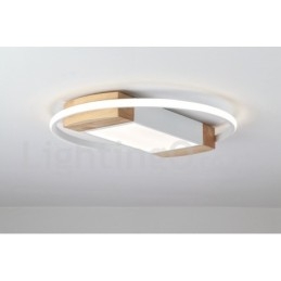 Dimmbare weiße runde Holz-Deckenleuchte, ultradünne Deckenlampe, kann auch als Wandleuchte verwendet werden
