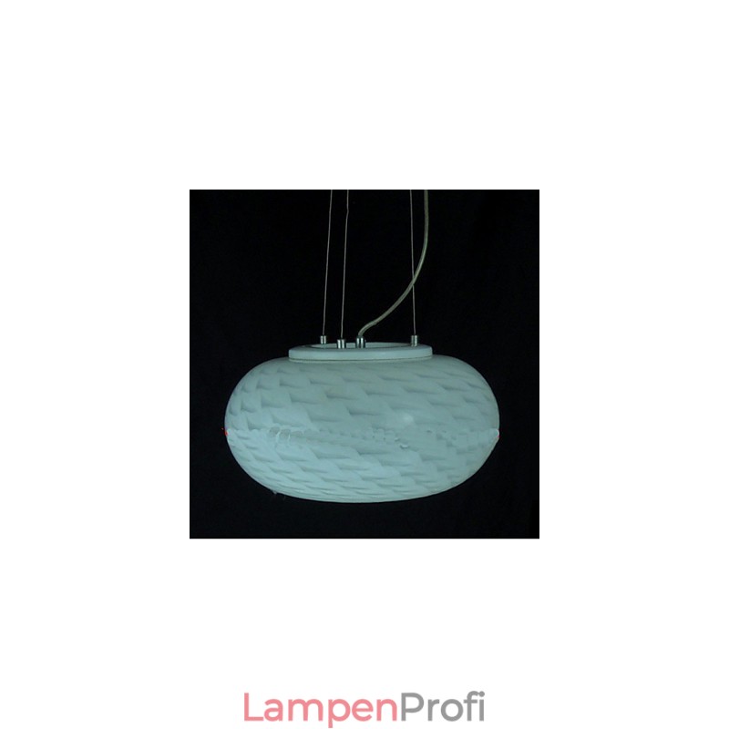 Moderne minimalistische geschnitzte milchig weiße Kronleuchterlampe