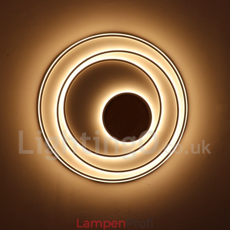 Dimmbare weiße Ringe Holz Deckenleuchte Ultradünne Deckenlampe Kann Auch Als Wandleuchte Verwendet Werden
