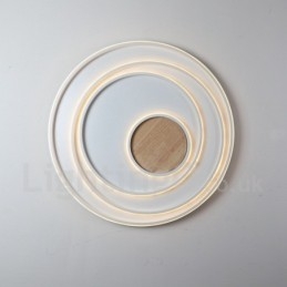 Dimmbare weiße Ringe Holz Deckenleuchte Ultradünne Deckenlampe Kann Auch Als Wandleuchte Verwendet Werden