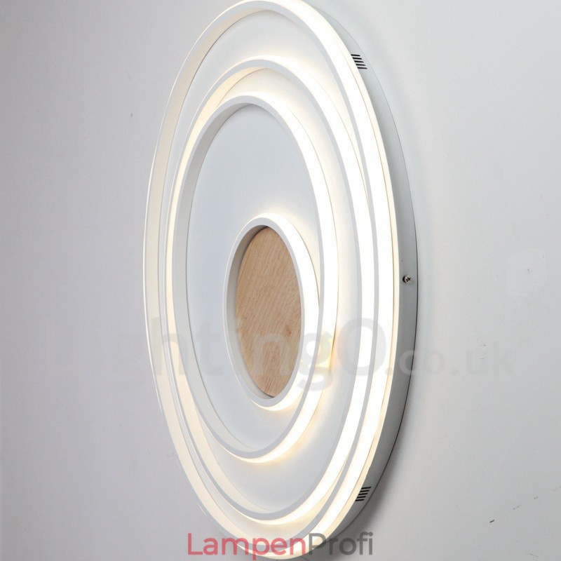 Dimmbare weiße Ringe Holz Deckenleuchte Ultradünne Deckenlampe Kann Auch Als Wandleuchte Verwendet Werden